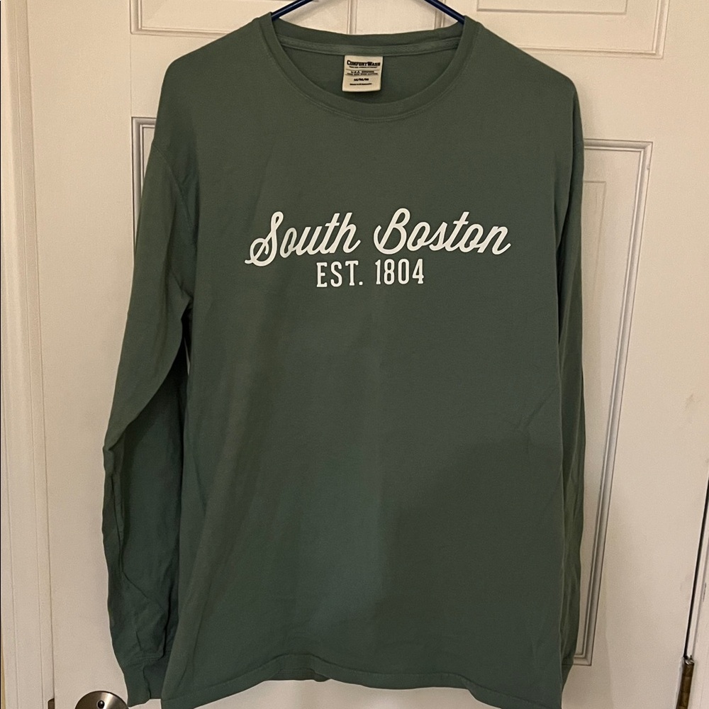 Southie Long Sleeve Crewneck Shirt - Sage  Green